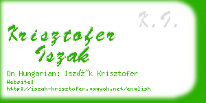 krisztofer iszak business card